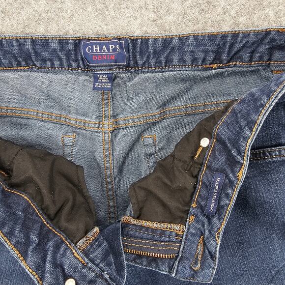 Chaps Denim Madden Straight 16W Womens Jeans Plus Size Stretch 31.5 inch Inseam - Picture 11 of 15